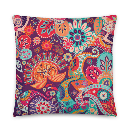 Floral Orange Tribe - Sustainably Made Pillows