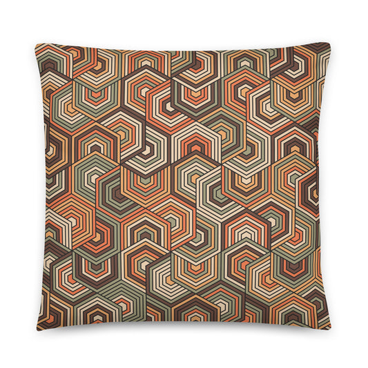 Hexagonal Retro Pattern - Sustainably Made Pillows