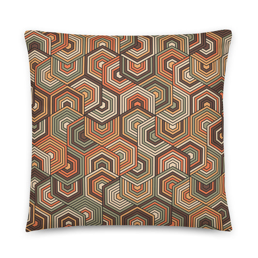 Hexagonal Retro Pattern - Sustainably Made Pillows