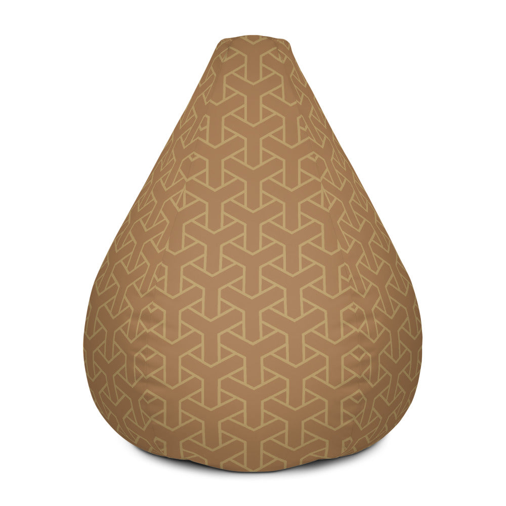 Retro Brown Pattern - Sustainably Made Bean Bag Chair Cover