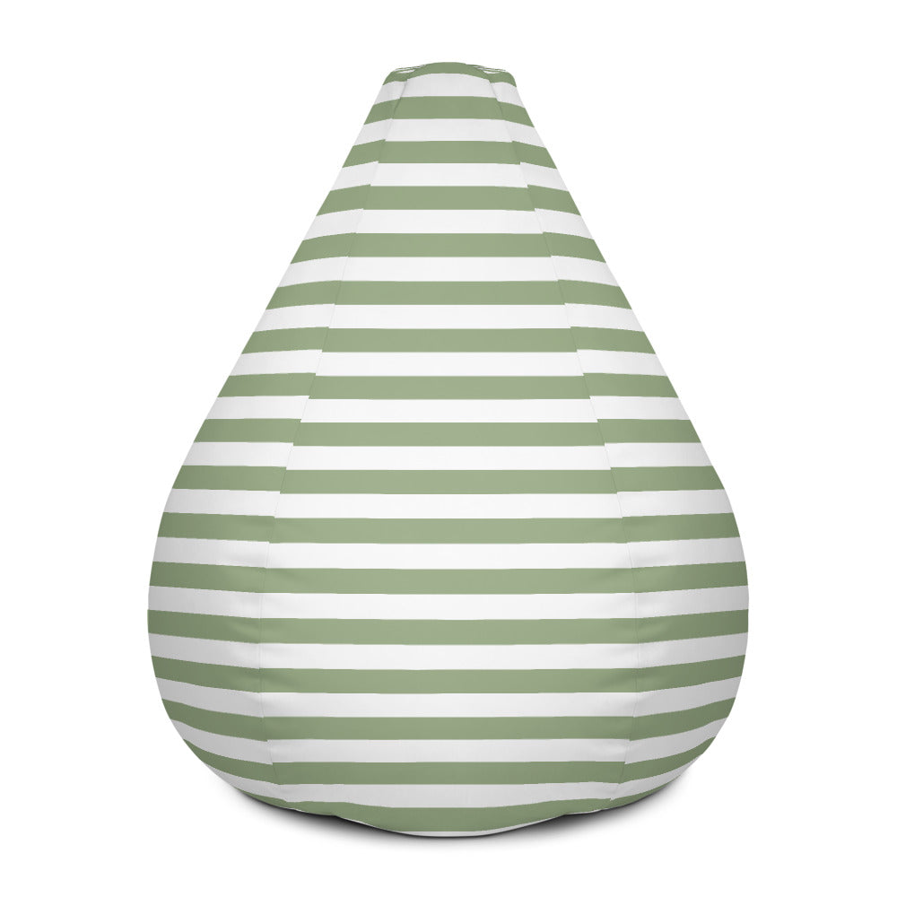 Olive Stripes - Sustainably Made Bean Bag Chair Cover