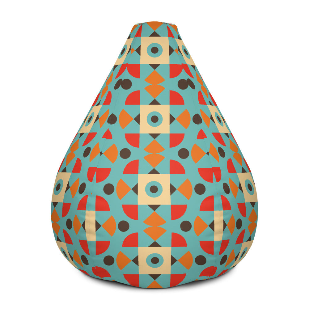 Retro Color Pattern - Sustainably Made Bean Bag Chair Cover
