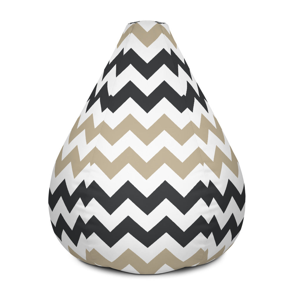 Two Tone Zigzag Pattern - Sustainably Made Bean Bag Chair Cover