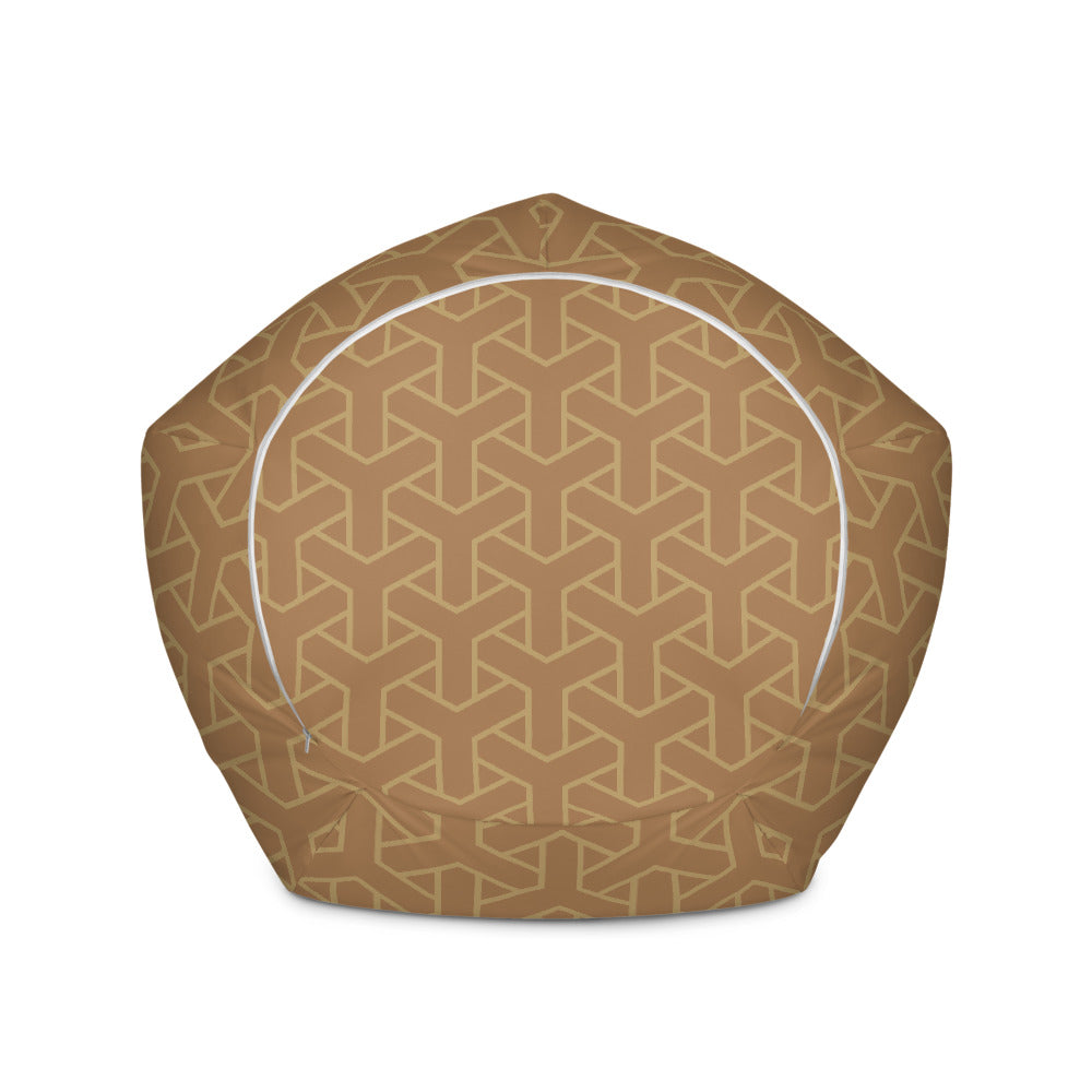 Retro Brown Pattern - Sustainably Made Bean Bag Chair Cover