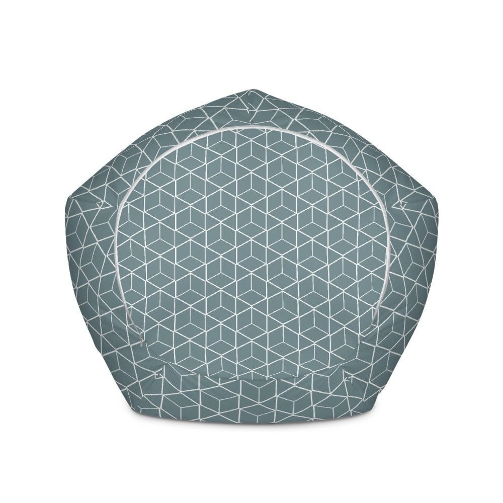 Geometric Blue - Sustainably Made Bean Bag Chair Cover
