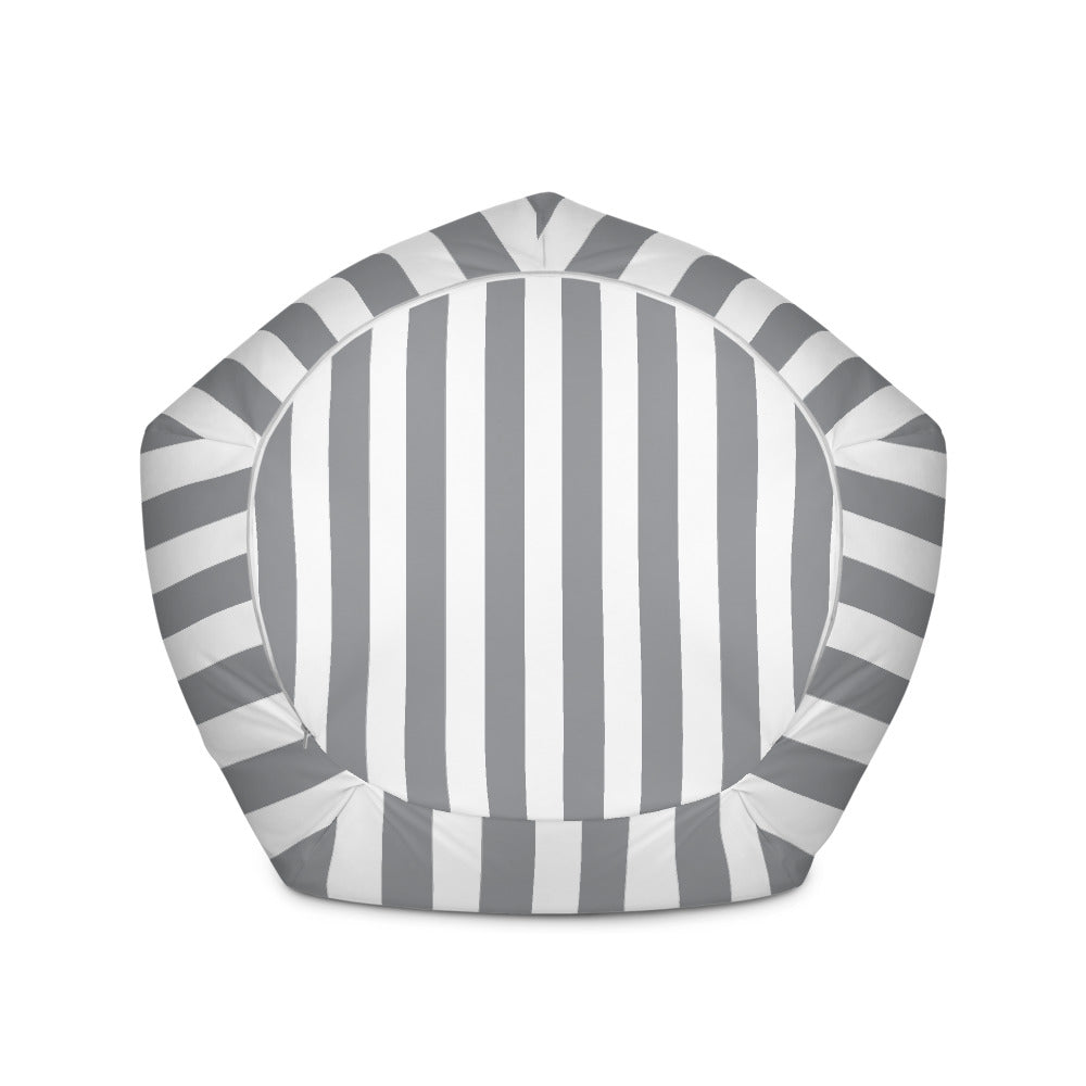 Vertical Lines Grey - Sustainably Made Bean Bag Chair Cover