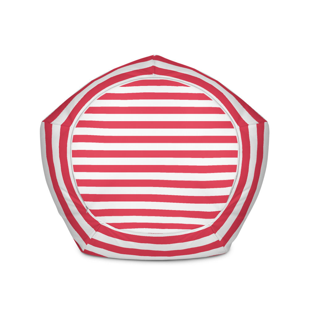 Red Stripes - Sustainably Made Bean Bag Chair Cover