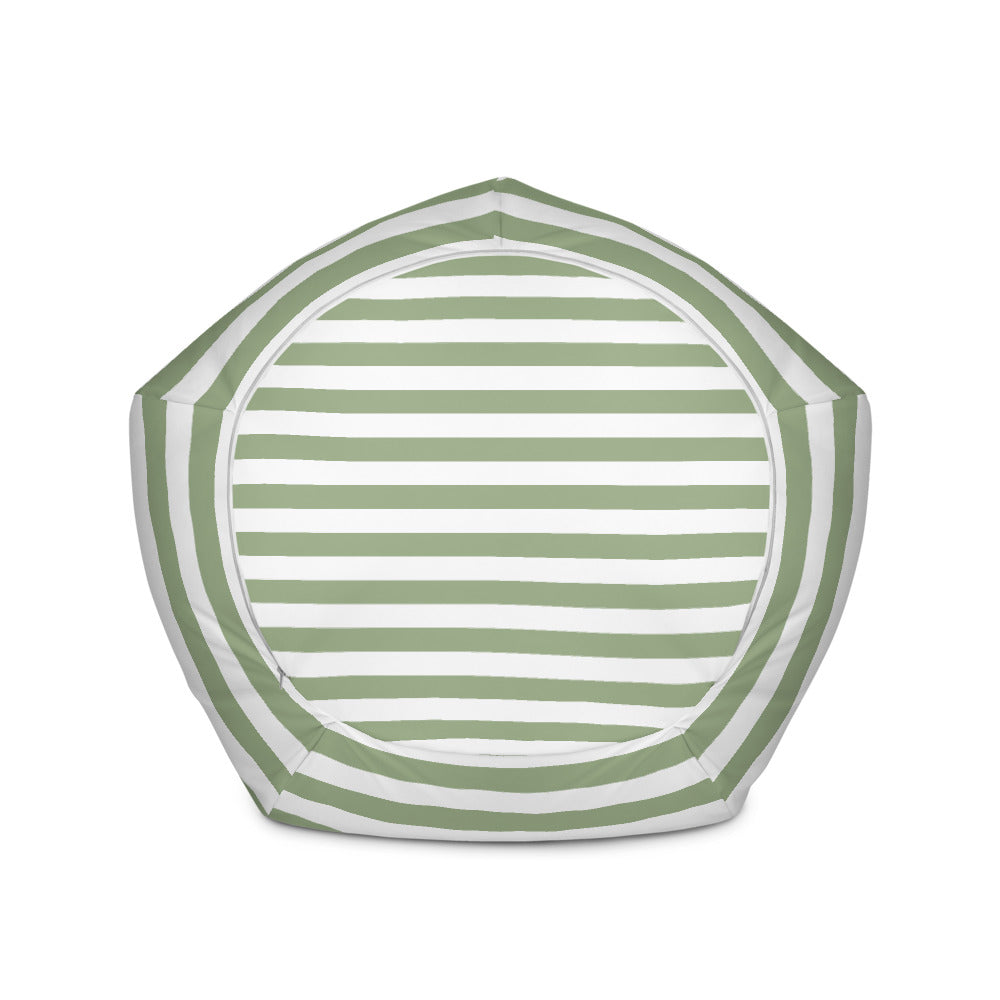 Olive Stripes - Sustainably Made Bean Bag Chair Cover