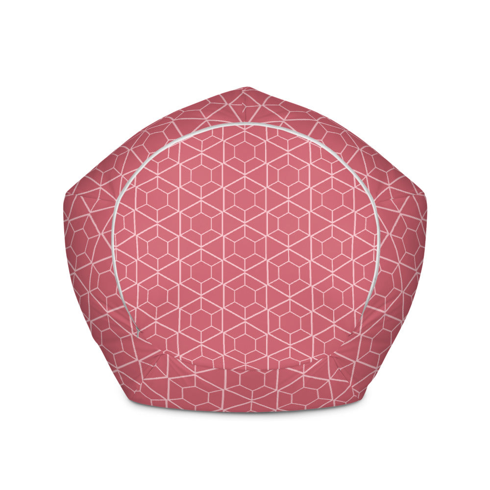 Geometric Magenta - Sustainably Made Bean Bag Chair Cover