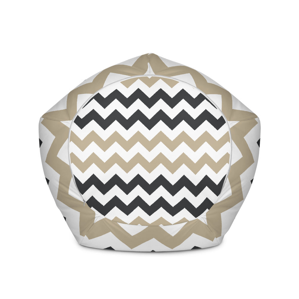 Two Tone Zigzag Pattern - Sustainably Made Bean Bag Chair Cover