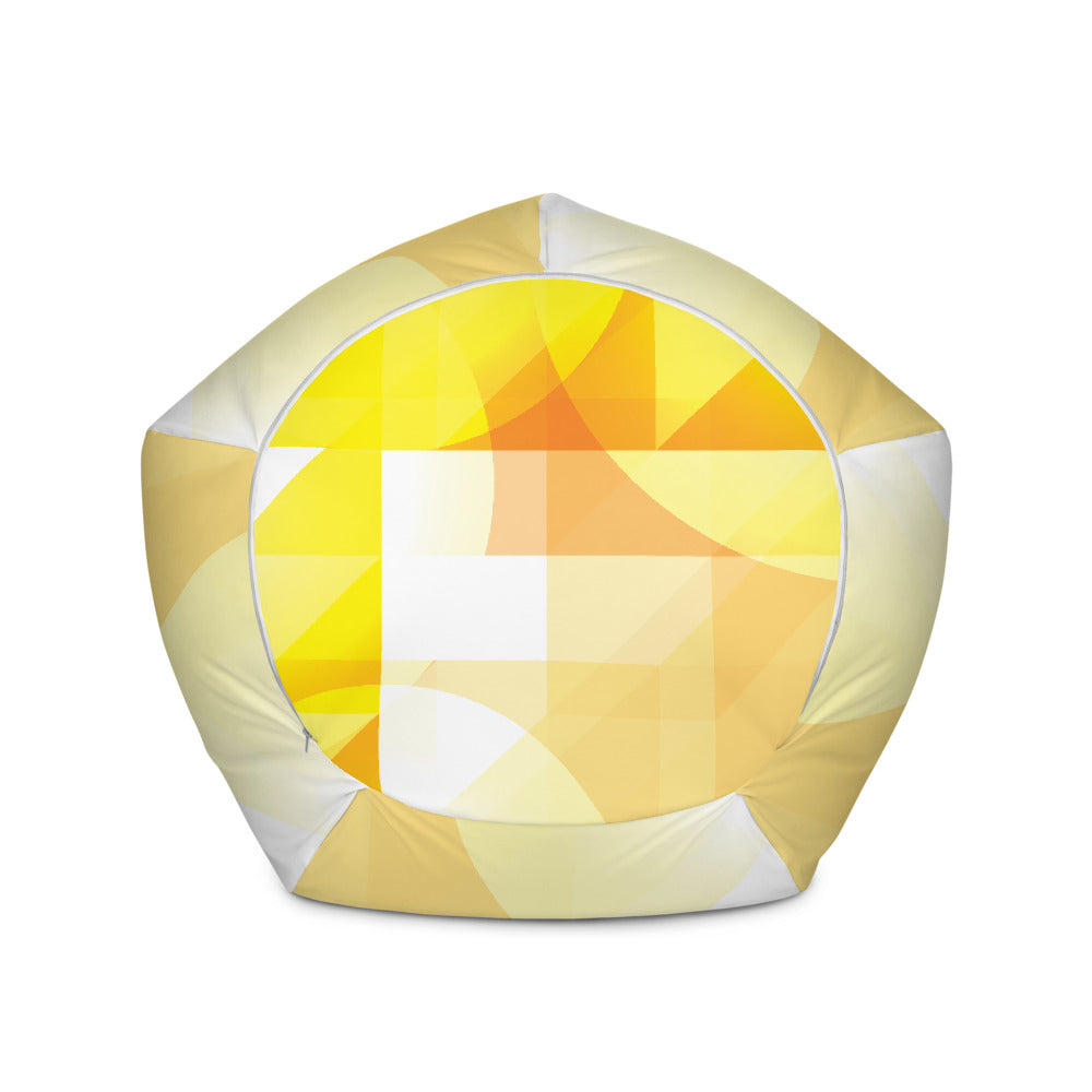 Yellow Abstract - Sustainably Made Bean Bag Chair Cover