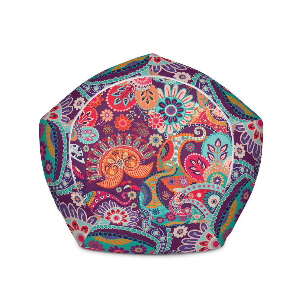 Multicolor Floral Tribe - Sustainably Made Bean Bag Chair Cover