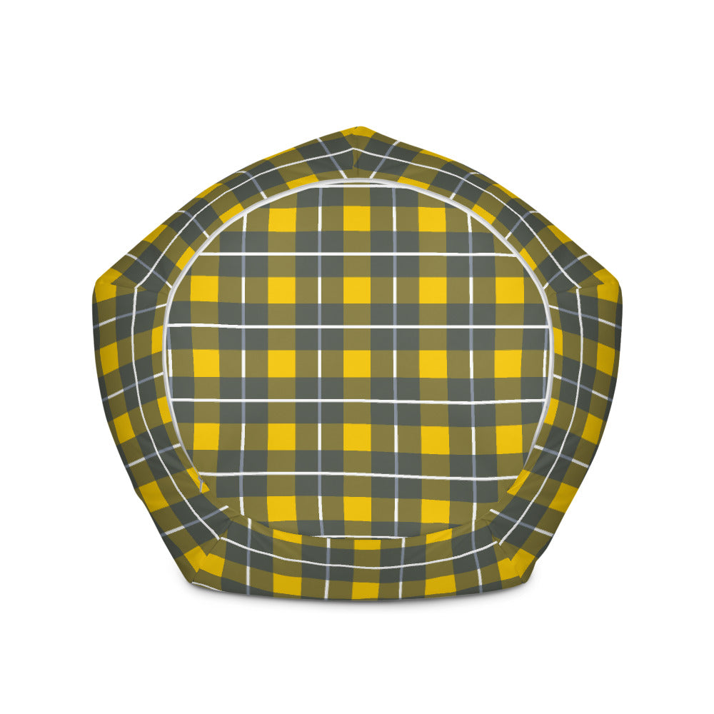 Yellow Tartan - Inspired By Harry Styles - Sustainably Made Bean Bag Chair Cover