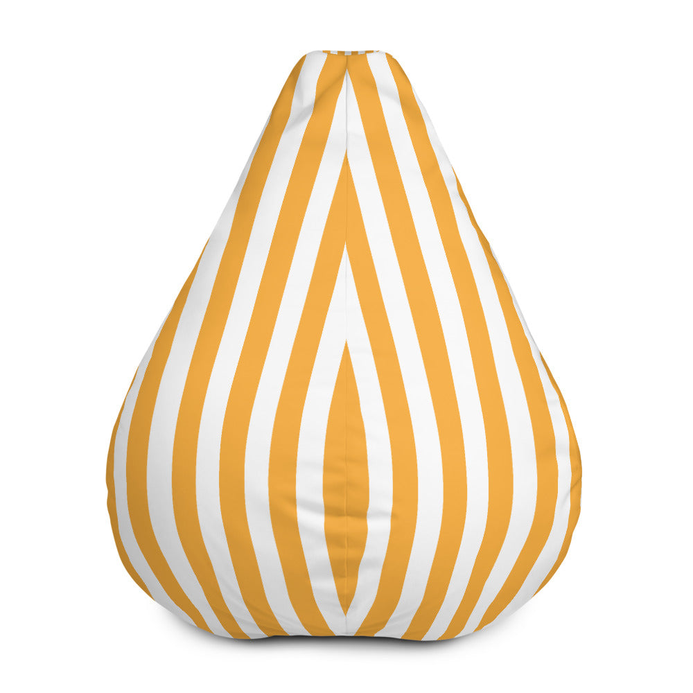 Vertical Lines Yellow - Sustainably Made Bean Bag Chair Cover