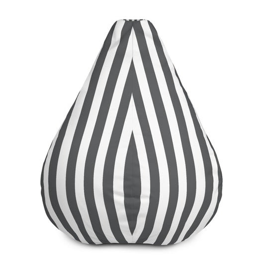 Vertical Lines Charcoal - Sustainably Made Bean Bag Chair Cover