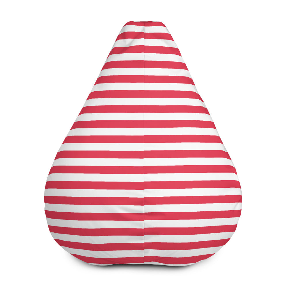 Red Stripes - Sustainably Made Bean Bag Chair Cover