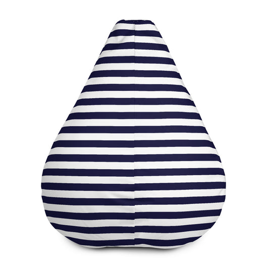 Navy Stripes - Sustainably Made Bean Bag Chair Cover