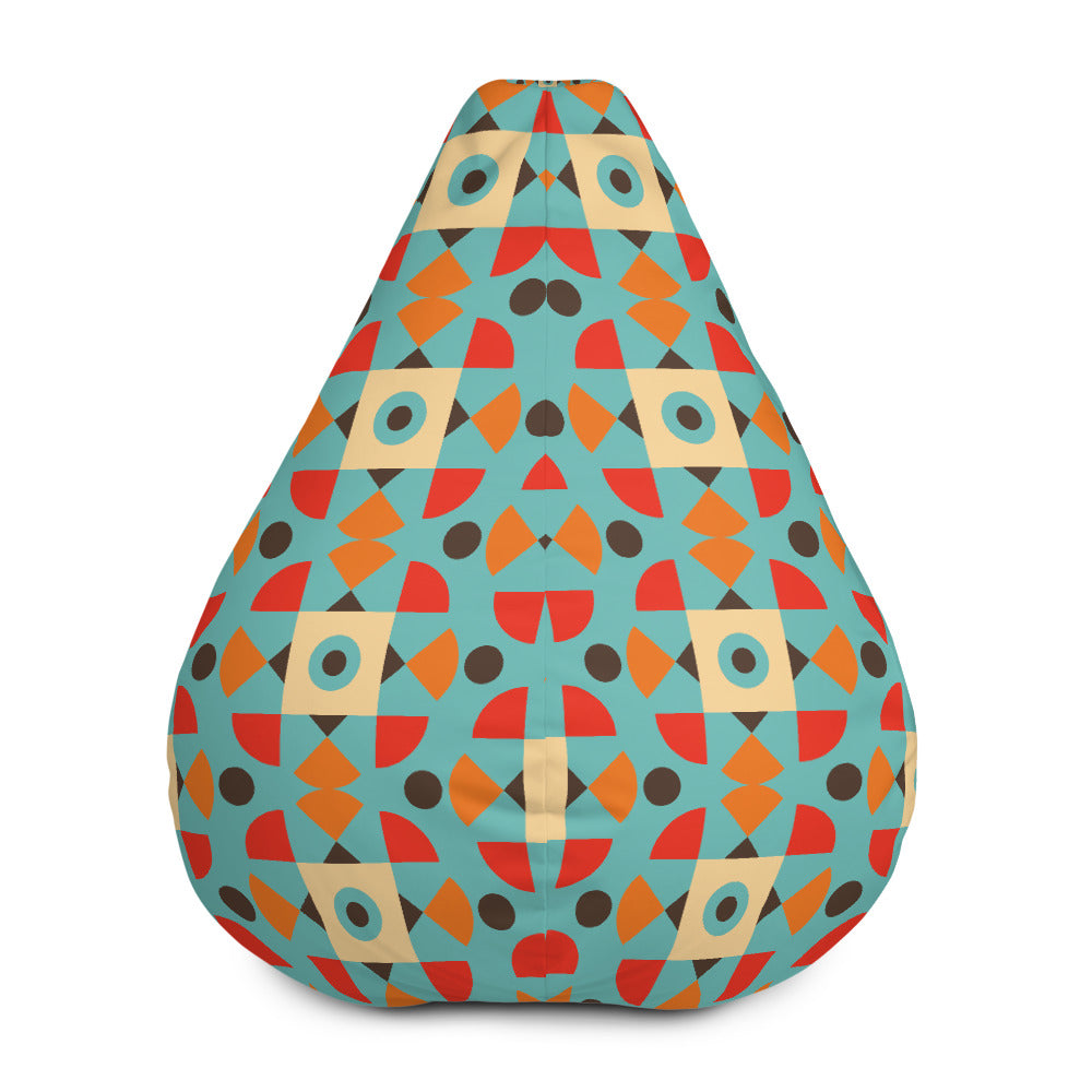 Retro Color Pattern - Sustainably Made Bean Bag Chair Cover