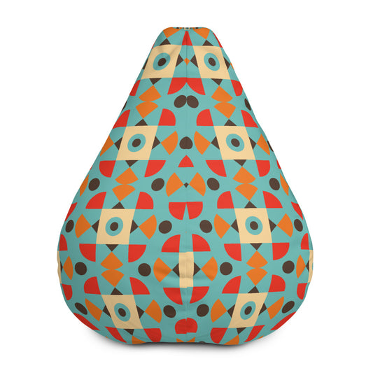 Retro Color Pattern - Sustainably Made Bean Bag Chair Cover