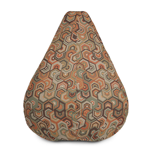 Hexagonal Retro Pattern - Sustainably Made Bean Bag Chair Cover