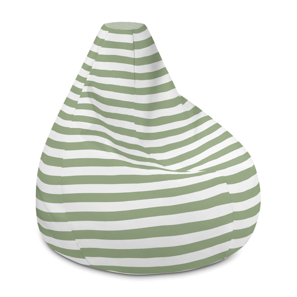 Olive Stripes - Sustainably Made Bean Bag Chair Cover