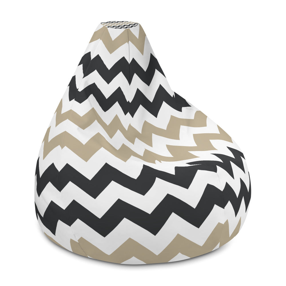 Two Tone Zigzag Pattern - Sustainably Made Bean Bag Chair Cover