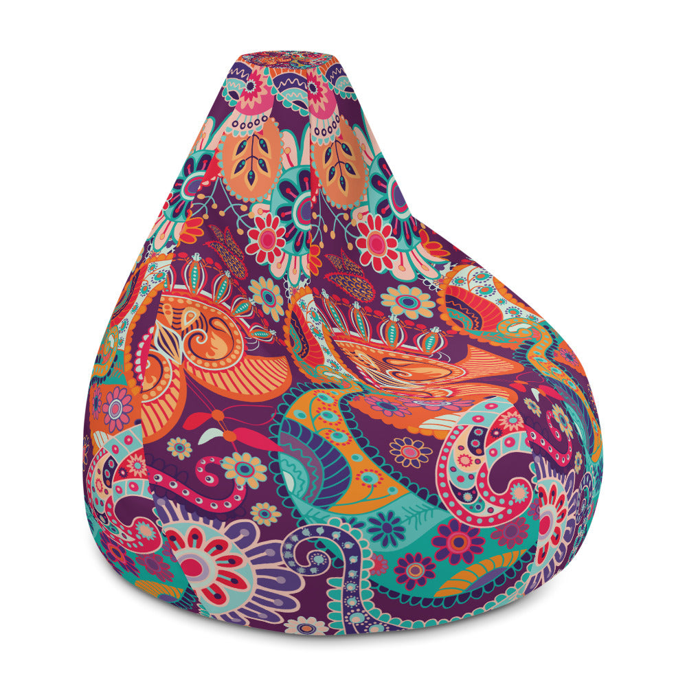 Multicolor Floral Tribe - Sustainably Made Bean Bag Chair Cover