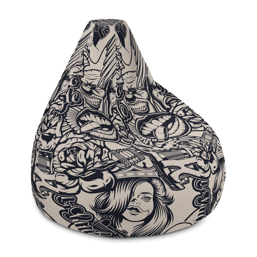 Tattoo Style - Sustainably Made Bean Bag Chair Cover