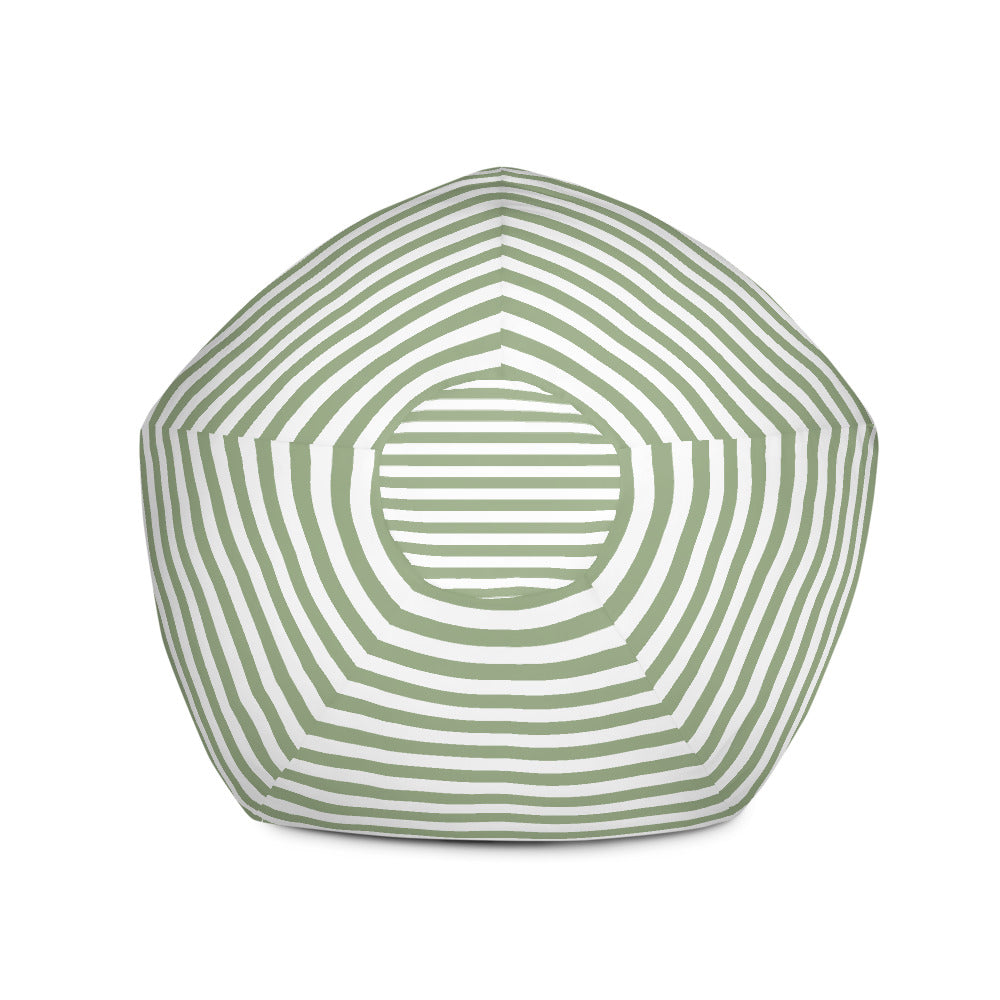 Olive Stripes - Sustainably Made Bean Bag Chair Cover