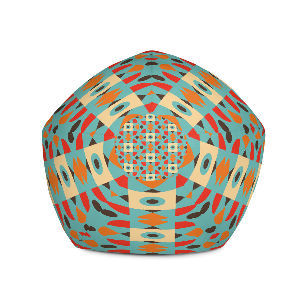 Retro Color Pattern - Sustainably Made Bean Bag Chair Cover