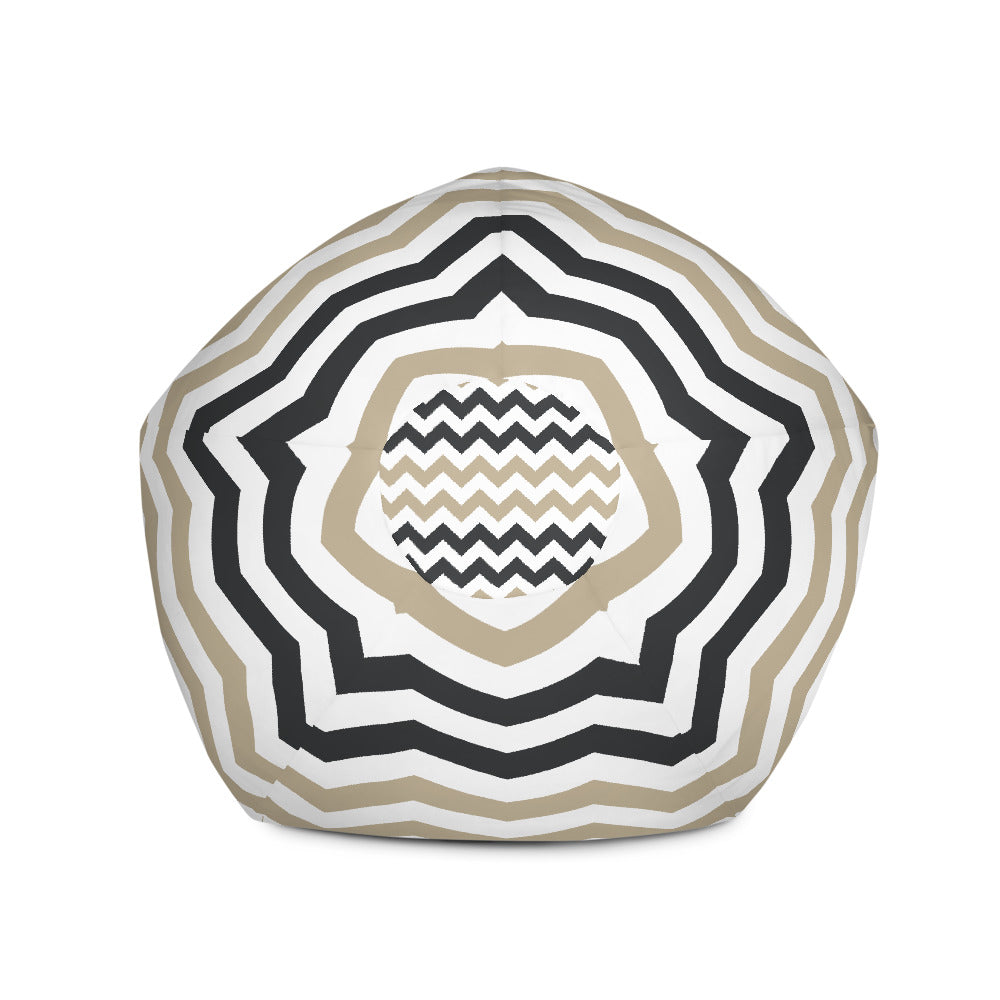Two Tone Zigzag Pattern - Sustainably Made Bean Bag Chair Cover