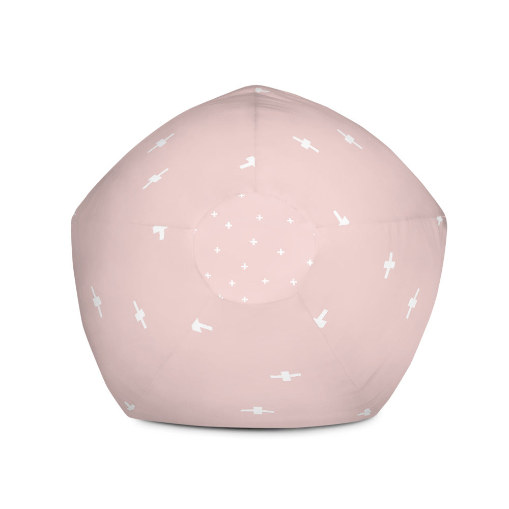 Pink Cross Pattern - Sustainably Made Bean Bag Chair Cover
