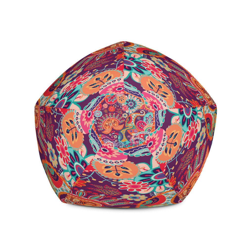 Multicolor Floral Tribe - Sustainably Made Bean Bag Chair Cover