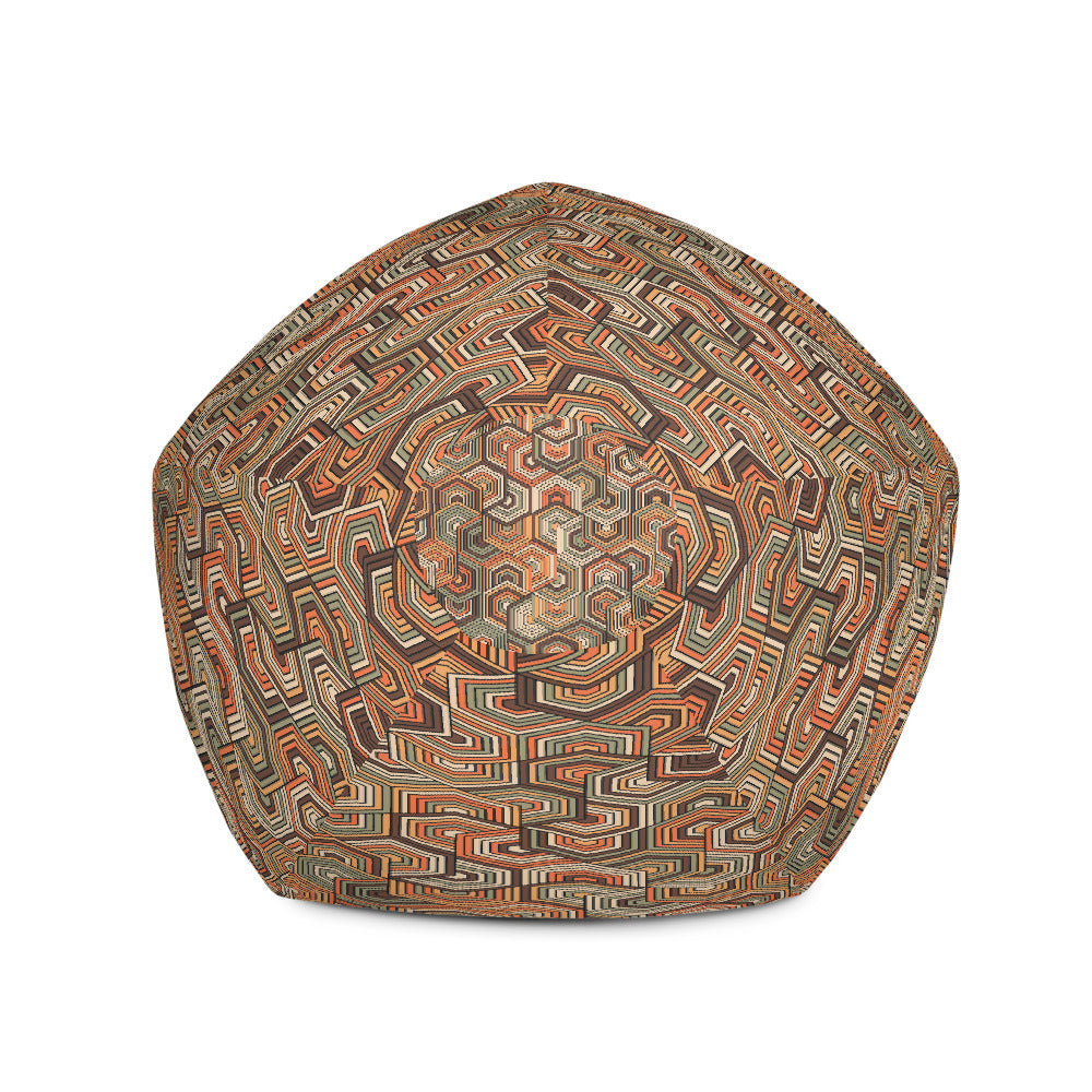 Hexagonal Retro Pattern - Sustainably Made Bean Bag Chair Cover