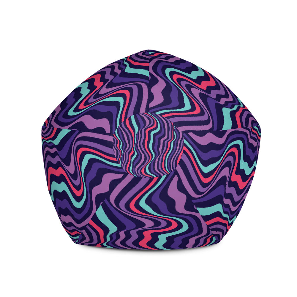Multicolor Curved Lines - Sustainably Made Bean Bag Chair Cover