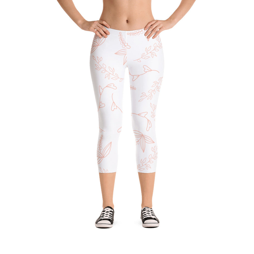 White Floral - Sustainably Made Leggings