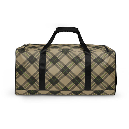 Brown tartan - Sustainably Made Duffle Bag