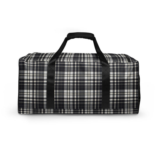 Black & White Tartan - Sustainably Made Duffle Bag