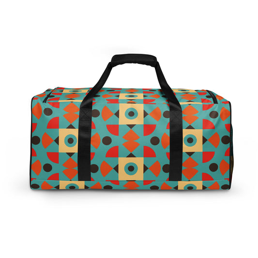 Retro Color Pattern - Sustainably Made Duffle Bag