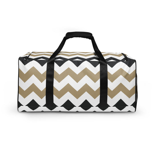 Two Tone Zigzag Pattern - Sustainably Made Duffle Bag