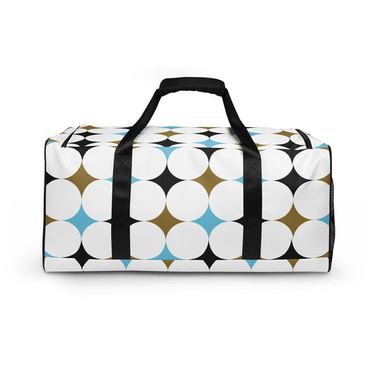 Retro Rounded Pattern - Sustainably Made Duffle Bag