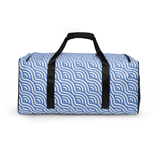 Blue Wave Pattern - Sustainably Made Duffle Bag