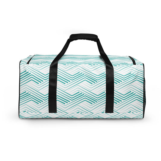 Blue Zigzag Pattern - Sustainably Made Duffle Bag
