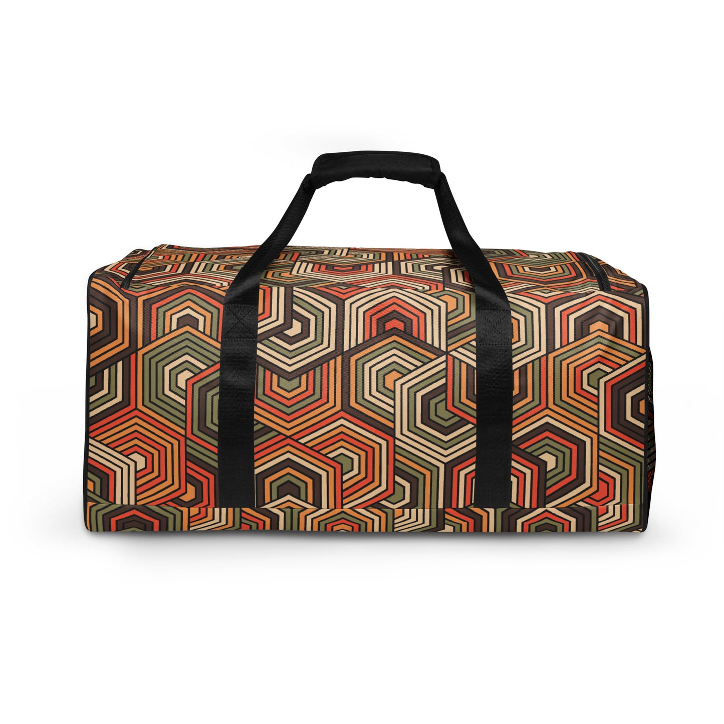 Hexagonal retro Pattern - Sustainably Made Duffle Bag