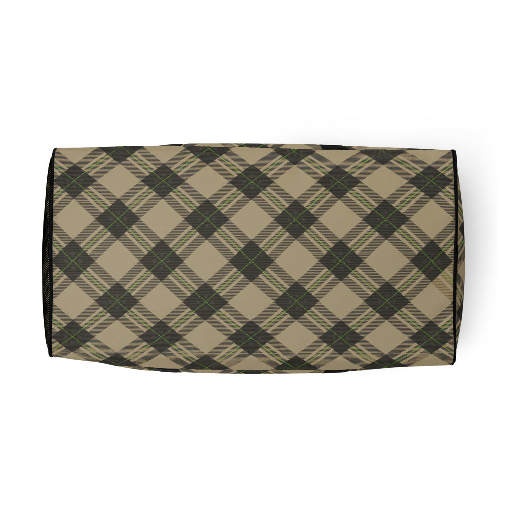 Brown tartan - Sustainably Made Duffle Bag