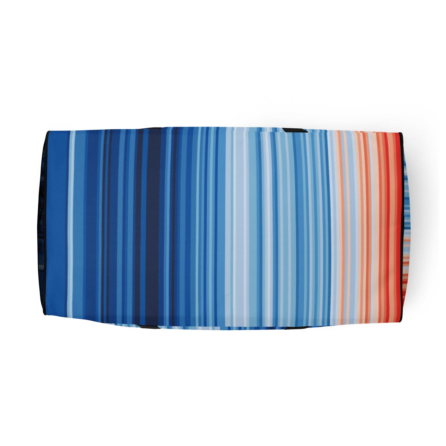 Climate Change Global Warming Stripes - Sustainably Made Duffle Bag