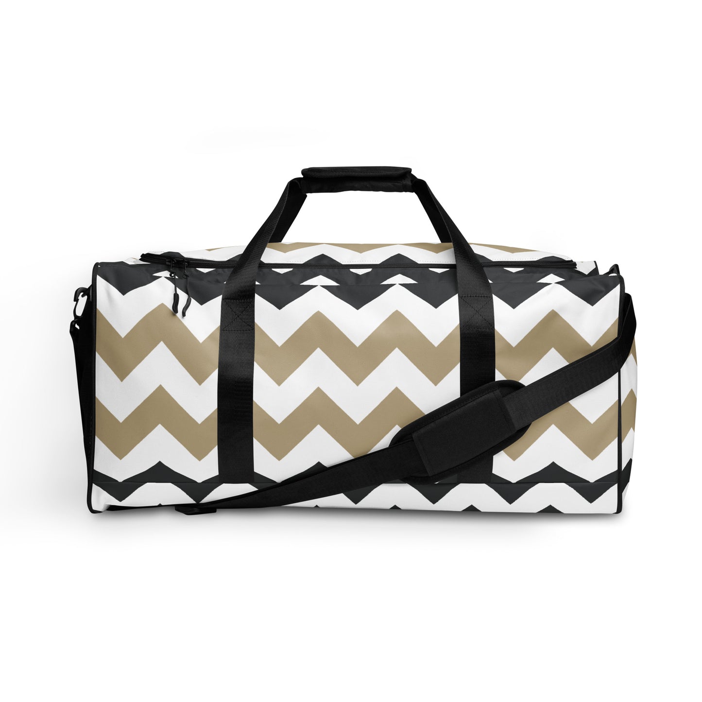 Two Tone Zigzag Pattern - Sustainably Made Duffle Bag