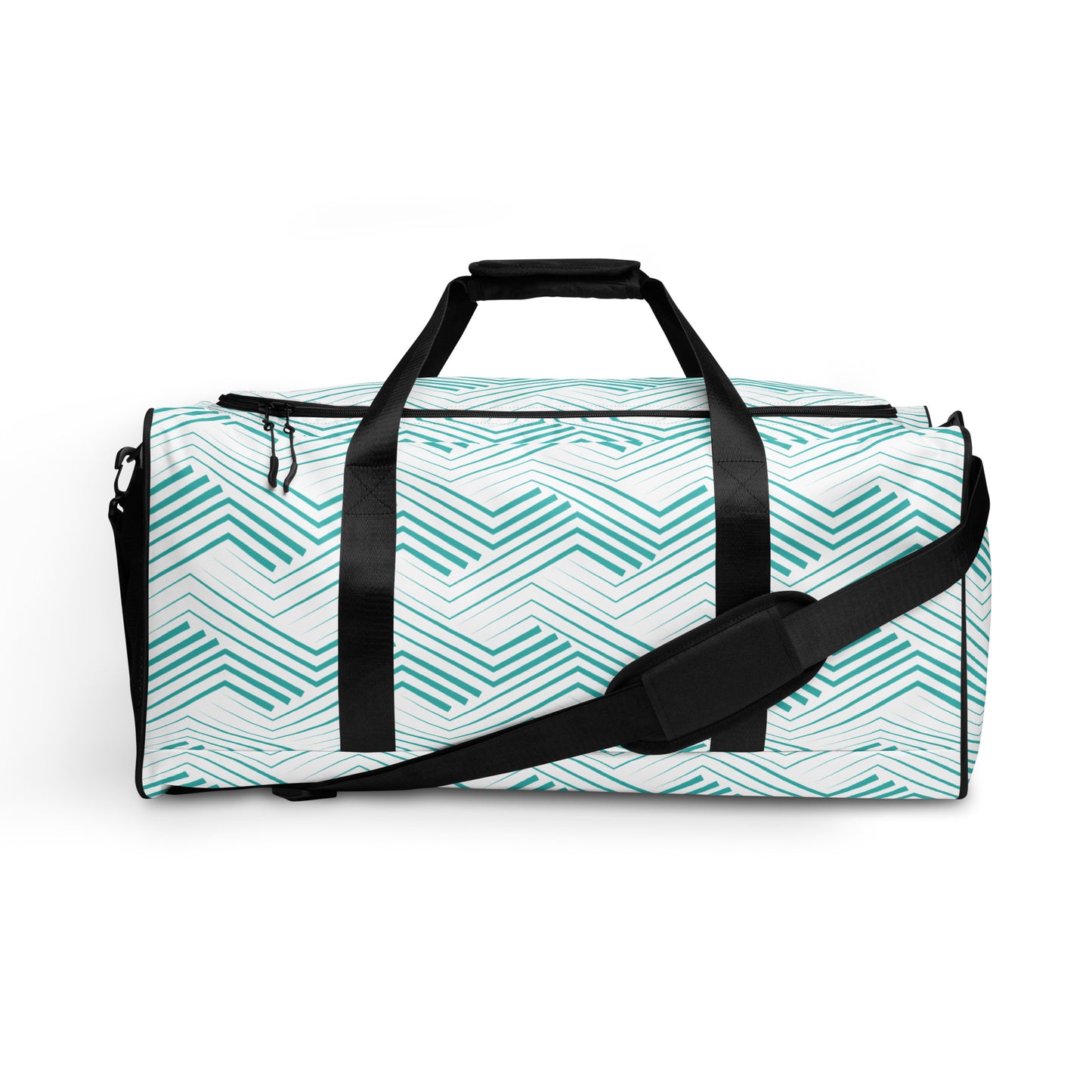 Blue Zigzag Pattern - Sustainably Made Duffle Bag