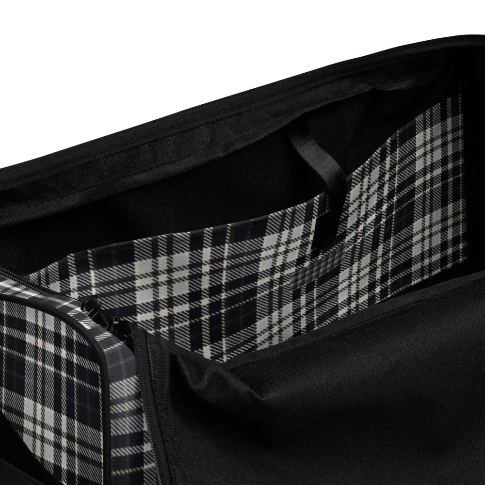Black & White Tartan - Sustainably Made Duffle Bag