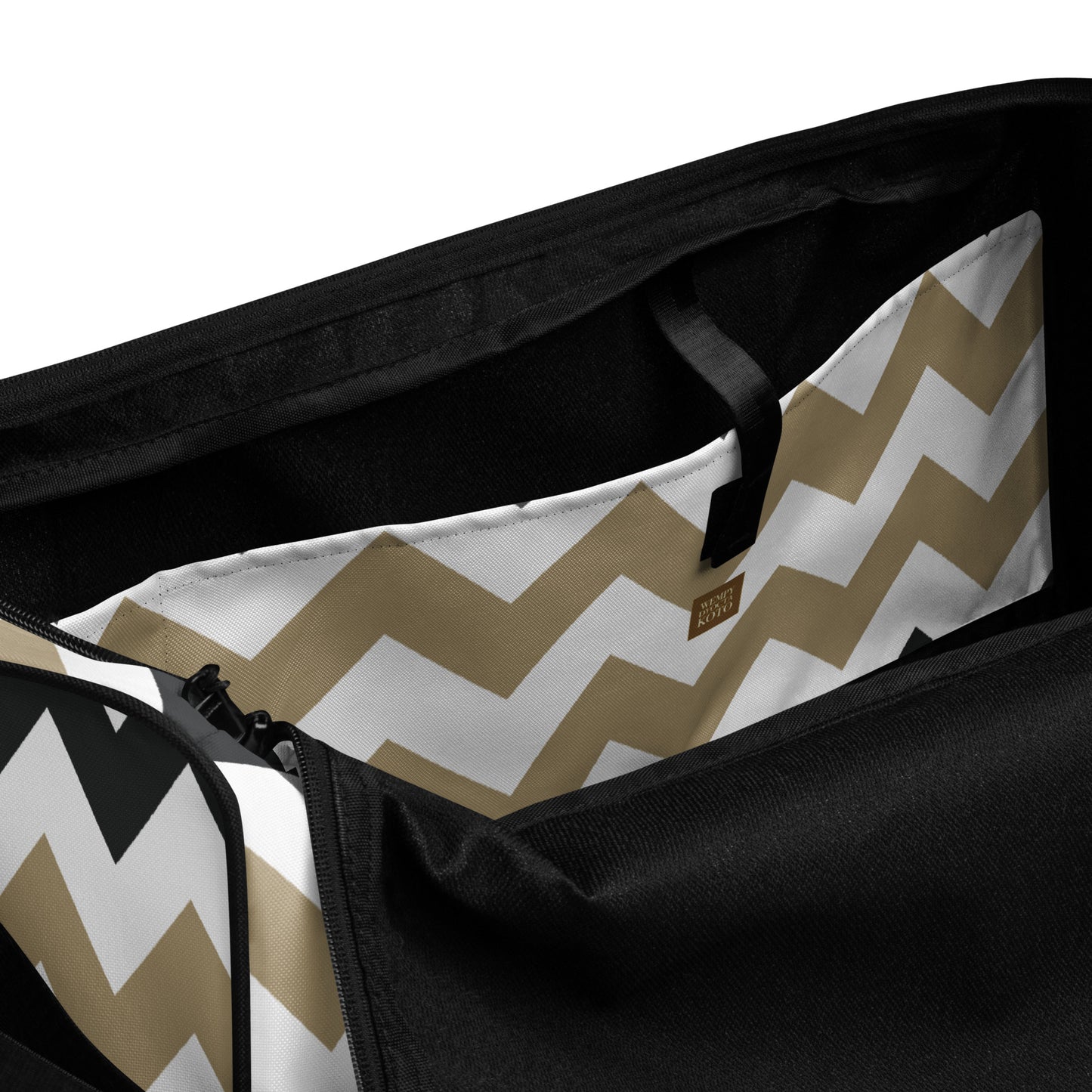 Two Tone Zigzag Pattern - Sustainably Made Duffle Bag